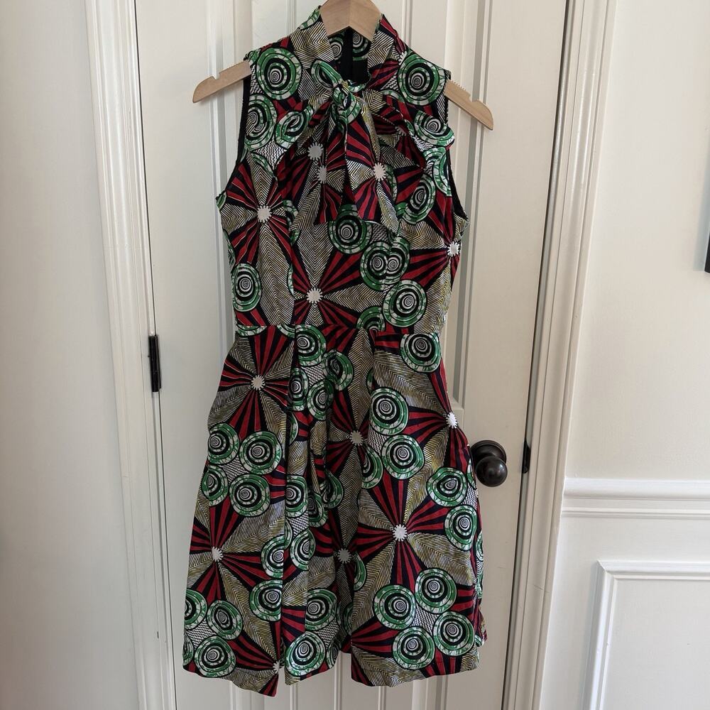Vintage Ray Darten African Print Dress Women’s Size Small Made In Nigeria